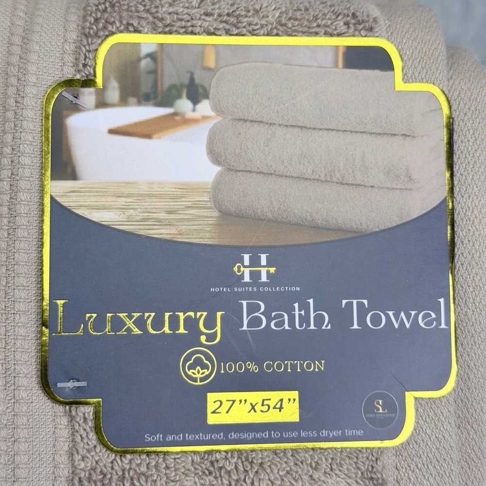 Hotel Suites Collection Luxury Bath Towel Set 3pc 100% Cotton Taupe 27x54 K279